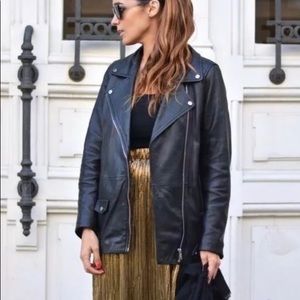 Oversized Leather Biker Jacket